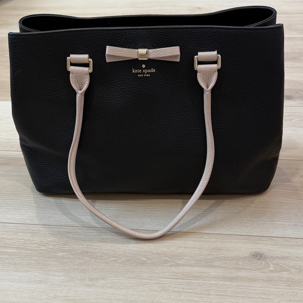 Kate Spade Black Tote with Pink Straps